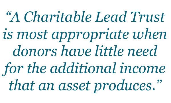 Charitable Lead Trust: donate your annual distribution