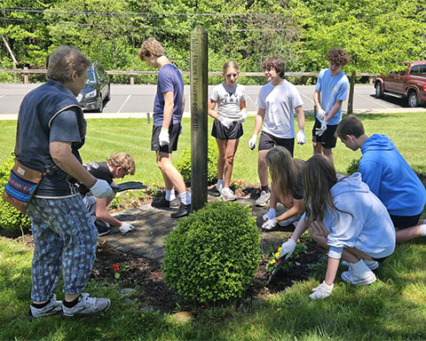 OLP School students planting May 16 2025
